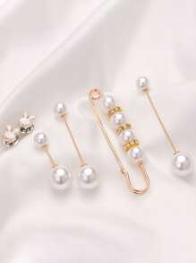 10pcs Women's Anti-Slip Brooch Waist Buckle Adjust Skirt Waist Tightness, Fixed Clothing Neckline Corsage Decorative Buckle Excludes The Card. - White - View 42