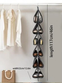 1件家用12网无纺布双面鞋挂袋挂式衣帽间多功能鞋子收纳袋 - 彩色 - 查看 3