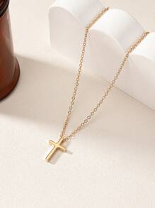 1 件时尚吊坠项链，适合女士、日常佩戴、送礼 - 金黃色 - 查看 3