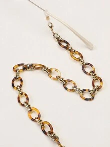 Street 1pc Unisex Leopard Print Black & Orange Acrylic Glasses Chain Glasses Accessories For Women - Multicolor - View 3
