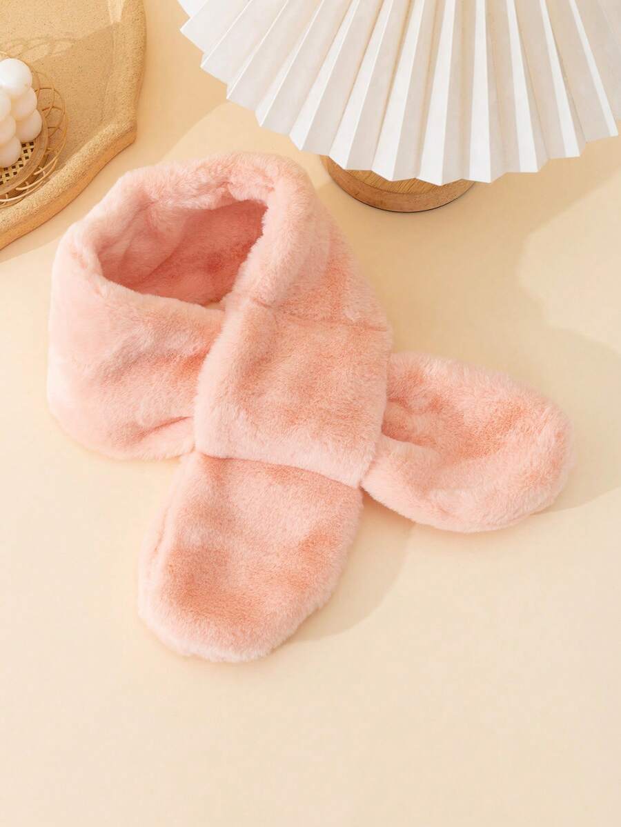 1件可愛暖和的兒童絨毛圍巾,秋冬季節,防風和戶外適用