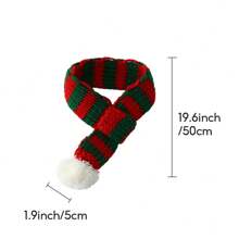 Miniso Pet Christmas Scarf Dog Santa Claus Dress Up Pet Supplies Dog Christmas Set (Red And Green Stripes) Halloween Halloween Costumes - Multicolor - View 2