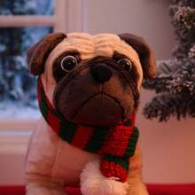 Miniso Pet Christmas Scarf Dog Santa Claus Dress Up Pet Supplies Dog Christmas Set (Red And Green Stripes) Halloween Halloween Costumes - Multicolor - View 4