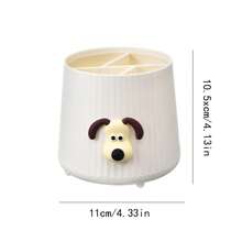 卡通狗貼紙圓形簡單筆筒,適用於學生桌面,創意辦公文具收納盒,極簡筆架,大容量 - 彩色 - 查看 10