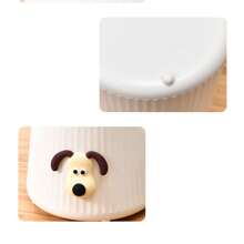 卡通狗貼紙圓形簡單筆筒,適用於學生桌面,創意辦公文具收納盒,極簡筆架,大容量 - 彩色 - 查看 9
