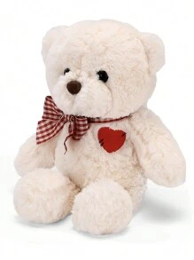 帶紅心小熊布娃娃情人節禮物 - 白色 - 查看 2