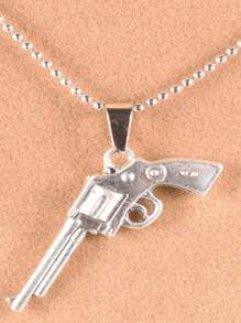 1入款庞克手槍吊墜毛衣鏈項鍊女士聚會珠寶