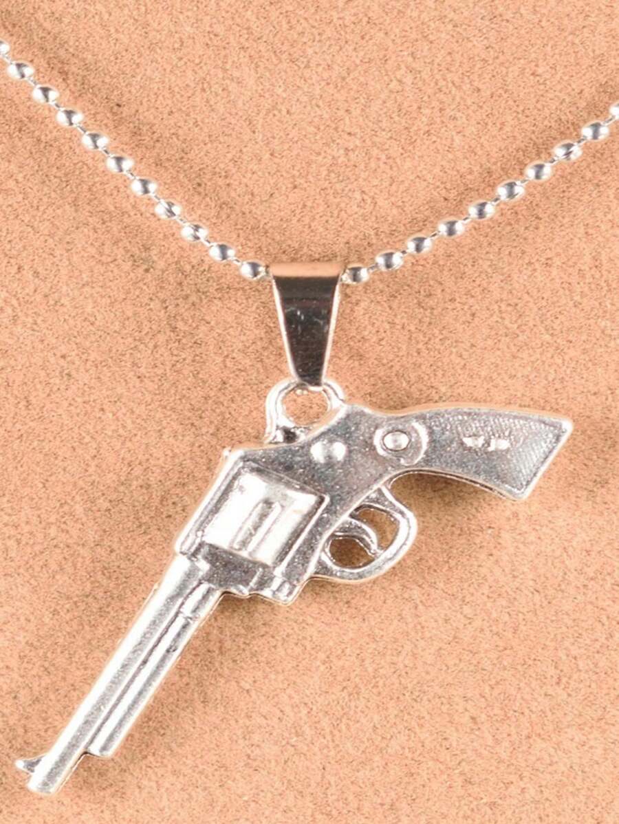 1入款庞克手槍吊墜毛衣鏈項鍊女士聚會珠寶