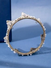 1pc Luxurious Rhinestone Crown, Perfect For Wedding, Party Or Gathering - Bronze - View 3