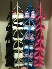 1件家用12网无纺布双面鞋挂袋挂式衣帽间多功能鞋子收纳袋 - 彩色 - 查看 8