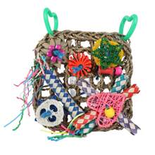 鸚鵡玩具文鳥配件,鳥玩具裝飾牆與多種彩色鸚鵡咬咬玩具,編織攀爬吊床墊墊鸚鵡專用 - 彩色 - 查看 1