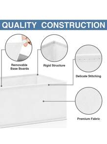 1pc Non-woven Fabric Drawer Organizer For Clothes, Foldable Closet Organizer & Baby Nursery Storage For Sorting Socks, Underwear, Bras, Belts, Ties, College Dorm Room Essentials - White - View 6