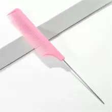 Professional Pointed Tail Hair Comb Anti-Static Hair Dye Brush Barber Steel Needle Comb Salon Hairdresser Barber Accessories,Hair Tools,Hair Products And Accessories For Barber Salon Beauty Travel Essentials