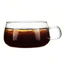 1pc, 250ml, Simple Glass Water Cup, Heat Resistant Glass, Single Layer Thin Coffee Cup, With Handle Transparent Cup, Home Simple Fashionable Small Cup, For Coffee, Juice, Milk Back To School