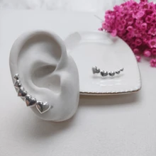 Stud Earrings - 銀色 - 查看 2