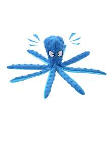 1入隨機顏色吱吱作響的狗玩具,章魚無填充脆皮狗咬玩具,適用於幼犬咬牙、寵物訓練和娛樂,耐用的智能狗玩具,適用於小型,中型和大型犬 - 彩色 - 查看 1