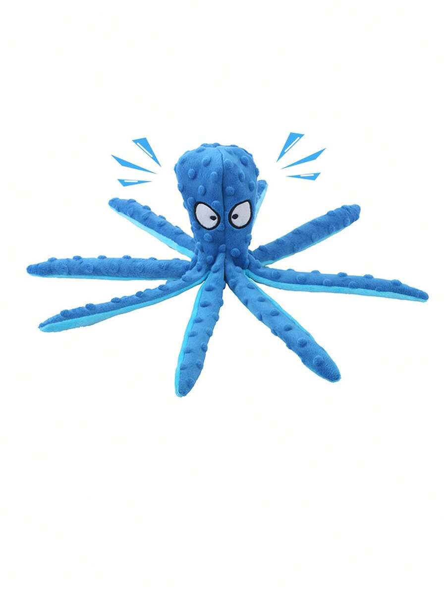 1入隨機顏色吱吱作響的狗玩具,章魚無填充脆皮狗咬玩具,適用於幼犬咬牙、寵物訓練和娛樂,耐用的智能狗玩具,適用於小型,中型和大型犬 - 彩色 - 查看 1