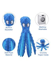1入隨機顏色吱吱作響的狗玩具,章魚無填充脆皮狗咬玩具,適用於幼犬咬牙、寵物訓練和娛樂,耐用的智能狗玩具,適用於小型,中型和大型犬 - 彩色 - 查看 4