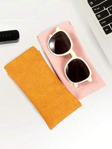 MIYIN 1 Piece Soft PU Sunglasses Pouch Holder Organizer Storage For Daily- Portable Squeeze Top Leather Glasses Case Minimalist Solid Color Anti-Scratch Glasses Storage Bag Eyewear Accessories Sunglasses, Sunglasses, Reading Glasses, Myopia Glasses, Astigmatism Glasses Storage Bag For Men And Women Back To School School Bag Travel Essentials Travel Organizer For Beach Summer Vacation - Pink - View 5