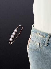 10pcs Women's Anti-Slip Brooch Waist Buckle Adjust Skirt Waist Tightness, Fixed Clothing Neckline Corsage Decorative Buckle Excludes The Card. - White - View 13