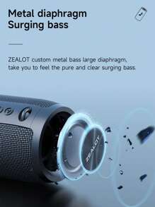 Zealot S51 Pro,40w無線喇叭,2個大的57mm揚聲器,6000mah電池,環繞音效重低音,bt 5.2穩定連接,色彩燈光漂亮,重低音強烈,防水ipx5 - 黑色 - 查看 4