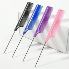 專業尖尾梳抗靜電染髮刷理髮師鋼針梳理髮師配件 - 紫色 - 查看 2