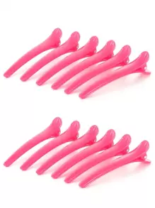 造型发夹，12个装防滑塑料鸭嘴形发夹，无痕发夹，适用于厚薄发质，无需加热即可卷发，卷发器，美发产品及配件，适用于理发店、美容院、返校季、旅行度假等场合，美发配件，卷发器，卷发产品，卷发器，美发工具，卷发卷发器