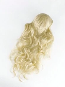 1件女用假髮長髮分瀏海長捲髮大波浪滿頭設置自然蓬鬆日常仿真時尚假髮套裝