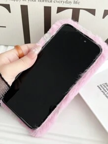 Capa de celular individual em pelúcia em formato de coração, compatível com Apple, , , Redmi, Oppo e Vivo. Ótima opção de presente para Ano Novo/Dia dos Namorados. Versão internacional, não a versão nacional. - Roxa - Ver 4