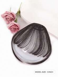 Sợi tổng hợp Không khí Tóc mái Chống nóng Miếng tóc giả Tóc NỮ Tự nhiên Ngắn Ánh sáng Nâu Tóc mái Kẹp tóc Đối với - Black-brown - Xem 3