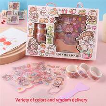 Set De Caja De Regalo Con Pegatinas Láser Para Bullet Journal Que Incluye Pegatinas, Cinta Washi Y Papel, Varios Estilos Enviados Al Azar - Multicolor - Ver 5