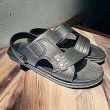 Sandalias de moda. Sandalias tradicionales mexicanas. Sandalias de mujer. Sandalias de mujer con correa. Sandalias para uso domestico, campo y exterior. Sandalias resistentes y duraderas. Sandalia hecha con materiales reciclados. Huaraches de rancho. - Negro - Ver 1