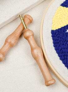 Size 35 Wooden Handle Punch Needle + Threader - Apricot - View 2