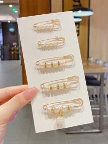 10pcs Women's Anti-Slip Brooch Waist Buckle Adjust Skirt Waist Tightness, Fixed Clothing Neckline Corsage Decorative Buckle Excludes The Card. - White - View 47