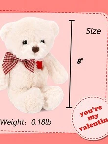 帶紅心小熊布娃娃情人節禮物 - 白色 - 查看 5