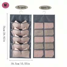 1 内衣内衣收纳袋，家用悬挂袜子收纳袋，衣柜内衣文胸双面收纳袋沙滩包沙滩必需品沙滩巾收纳袋沙滩配件沙滩用品度假包夏季度假必需品学校收纳袋教师收纳袋悬挂式衣柜收纳袋组织和收纳收纳袋储物容器壁橱储物衣柜收纳袋悬挂式衣柜收纳袋卧室宿舍必需品用于收纳袜子、裤子、牛仔裤、 T 恤、连衣裙 - 灰色 - 查看 5