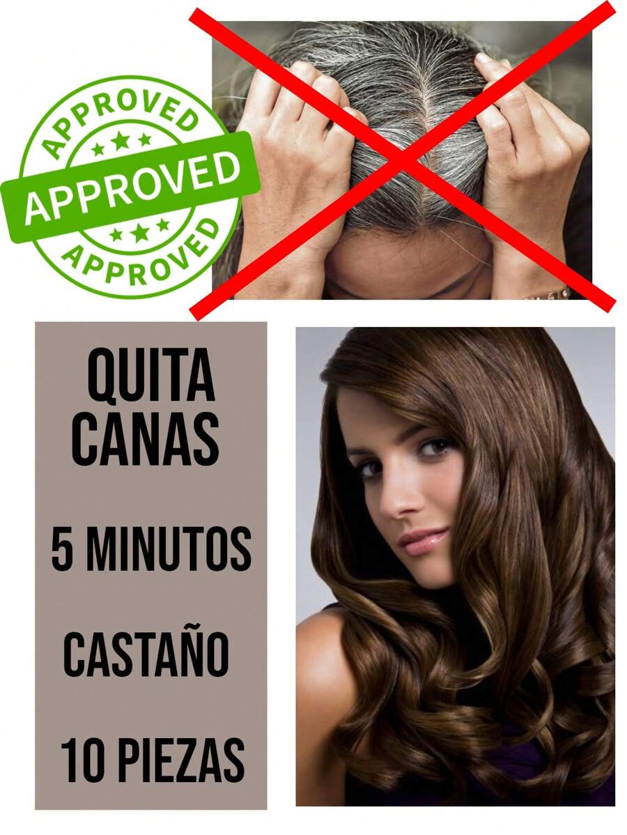 Kabocha Shop 10 sobres Tinte en shampoo para teñir cabello - Café - Ver 1