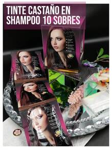Kabocha Shop 10 sobres Tinte en shampoo para teñir cabello - Café - Ver 3