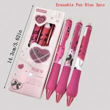 3支裝熱感可擦中性筆,按鈕可擦筆,0.5毫米,學生用可擦中性筆 - 彩色 - 查看 4