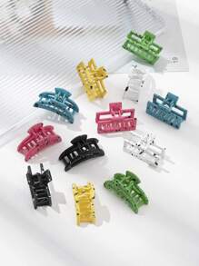12pcs/set Small Square Moon Shape Hair Claw Clips For Women, Multicolor - Multicolor - View 4