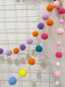 1入組情人節粉色毛絨球掛飾,彈性繩適用於diy手工藝品、服裝和配件,禮品和家居裝飾