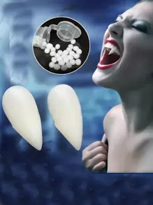Vampire Fangs Fake Teeth Prank Halloween Dental Ornament - White - View 1