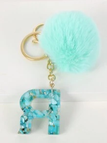 1pc Alphabet Keychain - Mint Green - View 2
