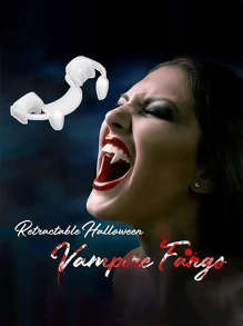 萬聖節吸血鬼假牙尖牙造型裝配件 - 白色 - 查看 1