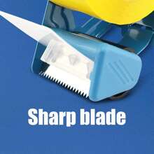 1個藍色金屬膠帶切割機,適用於寬度為4-5cm的膠帶,加厚金屬外殼耐用且防摔,鋒利刀片和符合人體工學的手持剪刀,適用於紙箱,物流包裝和箱封剪切器等。 - 藍色 - 查看 3