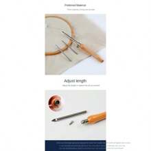 3-in-1 Embroidery Punch Needle Set With 3 Replaceable Needles, Including All Models, With Wooden Handle Cross Stitch Punch Needle - Apricot - View 6