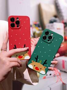 2 件装圣诞鹿角图案 TPU 磨砂防摔手机壳，兼容 16/11/12/13/14/15/15 Pro/15 Plus/15 Pro Max/7 Plus/8 Plus/X/Xs Max/Xr/11 Pro/12 Pro/13 Pro/14 Pro/12 Mini/13 Mini/11 Pro Max/12 Pro Max/13 Pro Max/14 Pro Max/14 Plus/6/6s/6 Plus/7/8/16 Pro/16 Plus/16 Pro Max/SE&Galaxy/A54/A14/A12/A13/A15/A32/A33/A24/A52S/S20/S21/S22/S23/S24/S23 Plus/S24 Ultra - 彩色 - 查看 2