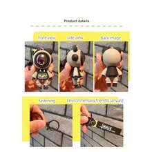 1pc Cute Cartoon Lightning Bear Pendant Car Keychain Key Ring Decoration Gift Doll Machine - Purple - View 4