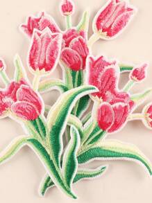 3入組繡布徽章diy裝飾貼,花卉和草本紋樣熱熨貼縫補衣物、褲子、帽子、袋子、鞋子、手機殼等 - 彩色 - 查看 3