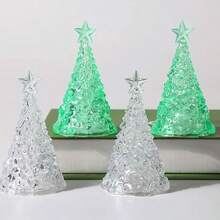 Led Christmas Tree Night Light, Crystal Colored Light Up Christmas Tree, Christmas Gift Lamp, Battery Powered - Multicolor - View 8